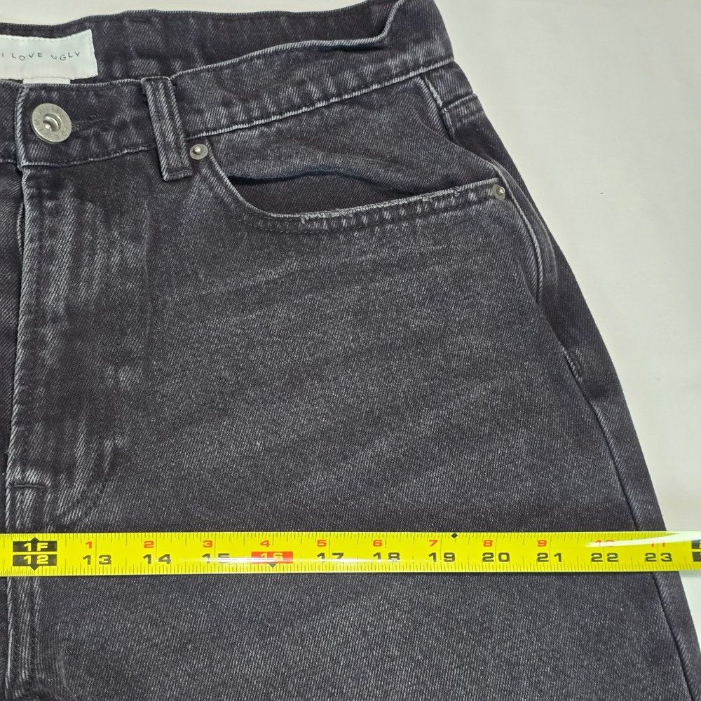 I Love Ugly Mens Faded Black Denim Jeans Straight Leg Size M 32x26 - Picture 8 of 16